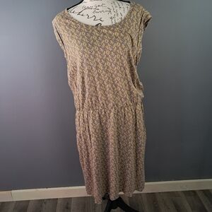 Boden Womens Yellow Gray Sleeveless Bohemian Elastic Waist Dress Size 14